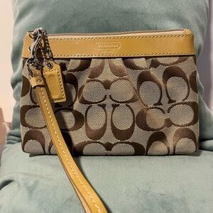 Coach Mustard Yellow Signature Wristlet